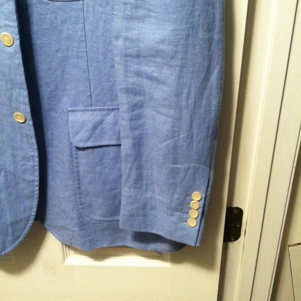 POLO RALPH LAUREN MENS NEW 100% LINEN SINGLE VENTED SPORT COAT BLAZER SIZE: L - Picture 5 of 9